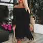 Zwarte off-shoulder jurk - Dorota