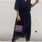 Fiona - chiffon midi-jurk met v-hals