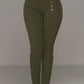 Zwarte Skinny Broek met Knoopdetails - Iris