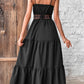 Zwarte Jurk met Open Taille - Nora