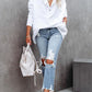 Chique Delancey Katoenen Henley Hoodie met Zakken