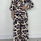 Bruin Luipaardprint V-hals Jumpsuit - Eva
