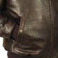 Airborne Apparel Spitfire: Premium Herfst-Winter Bruin Koeienlederen Jas met Schapenbontkraag