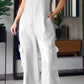 Blauwe Denimhemd V-hals Cargo Jumpsuit - Sarah