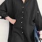 Emma - Hemelsblauw Linnen Overshirt