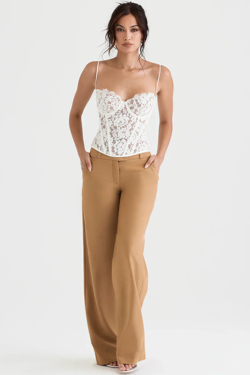 Djoa - Caramel Kleurige Pantalon