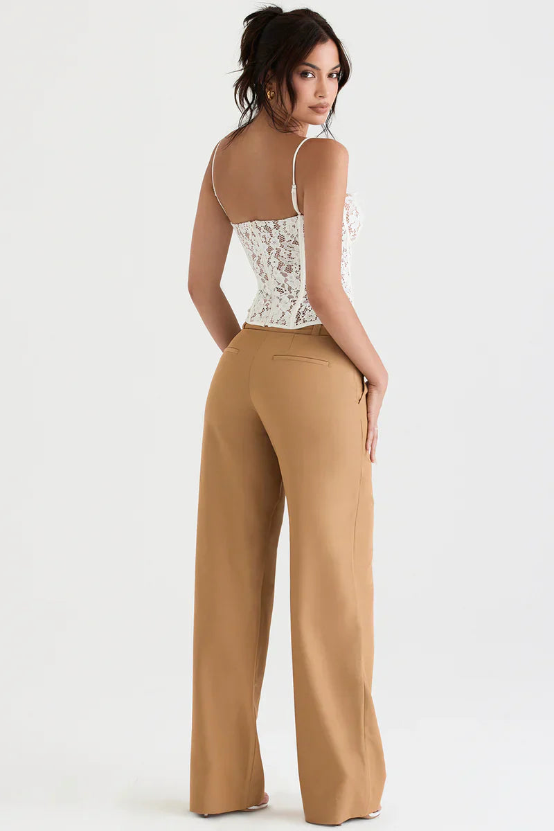 Djoa - Caramel Kleurige Pantalon