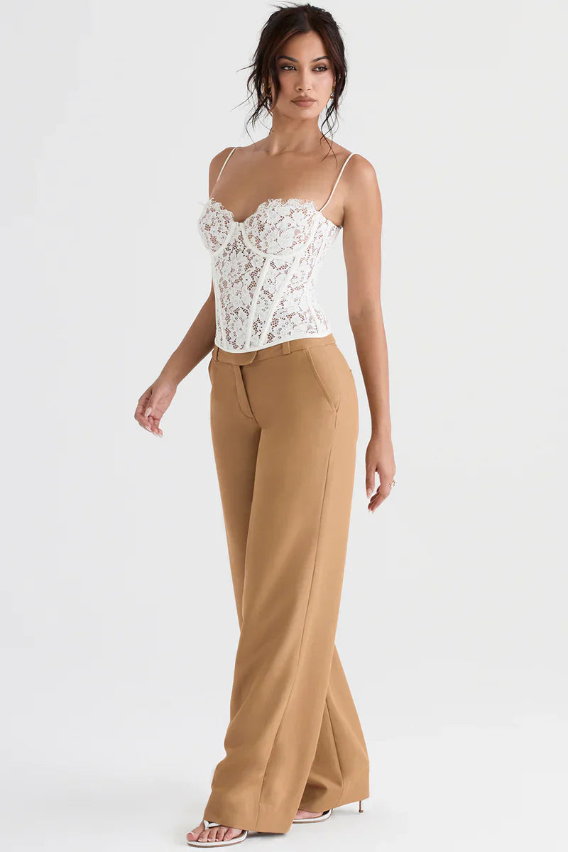 Djoa - Caramel Kleurige Pantalon