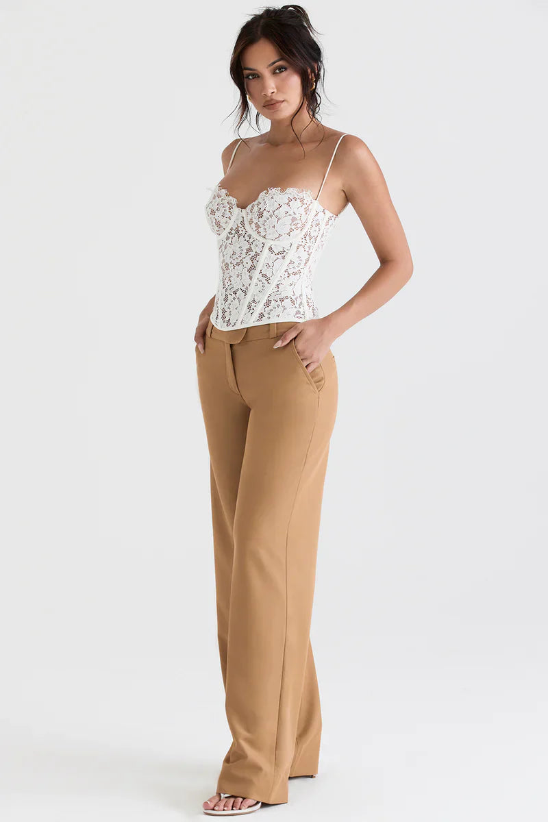 Djoa - Caramel Kleurige Pantalon