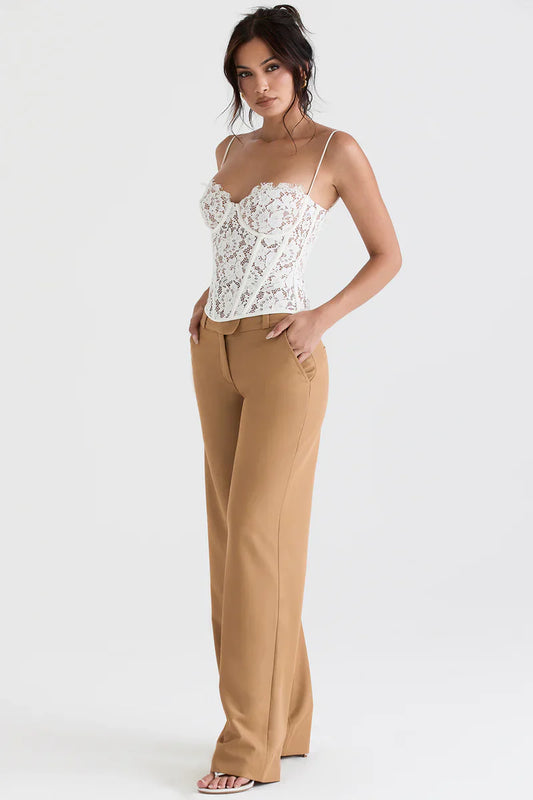 Djoa - Caramel Kleurige Pantalon