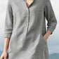 Chique Damesblouse met 3/4 Mouwen en Opstaande Kraag