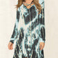 Blauwe Tie-dye Sexy Jurk - Eva