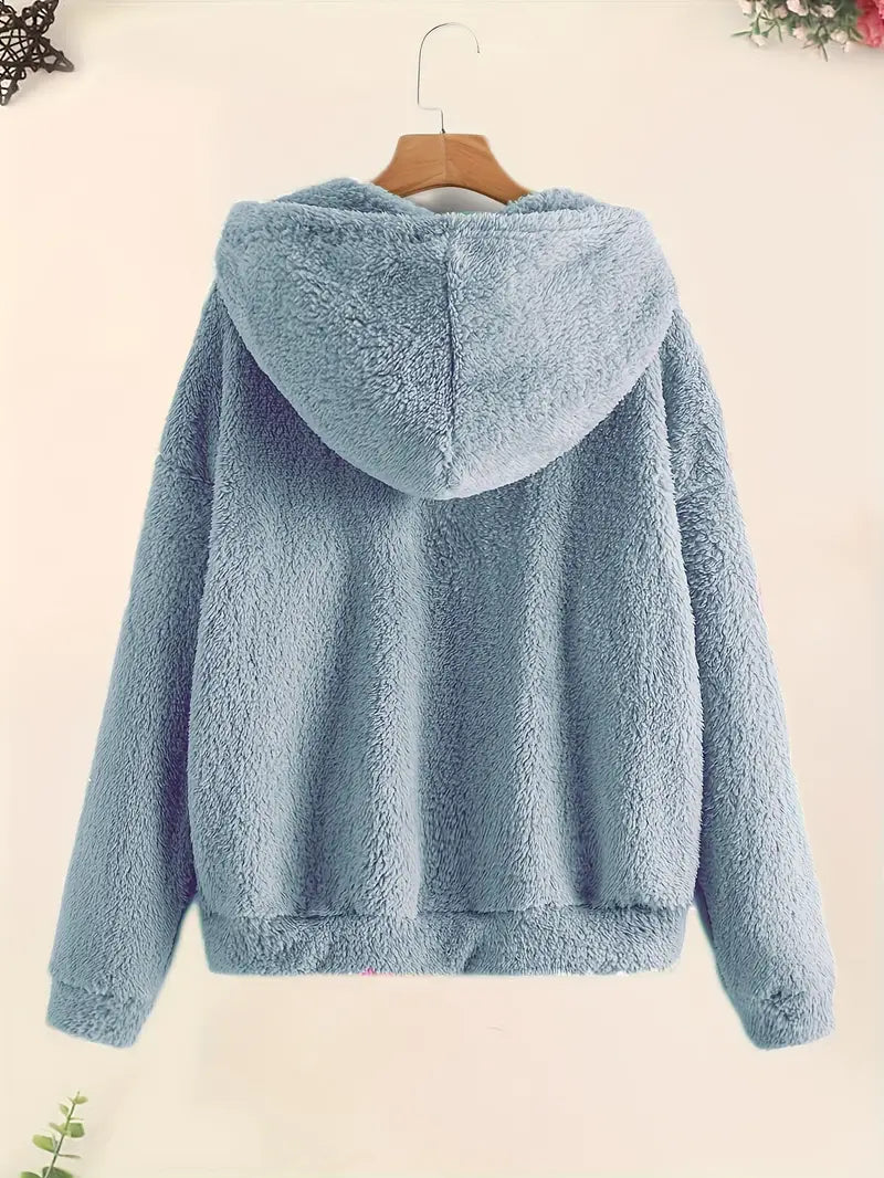 Chique Gezellige Ritssluiting: Dames Pluche Zak Hoodie