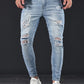 Slim Fit Gescheurde Jeans Lichtblauw - Alex