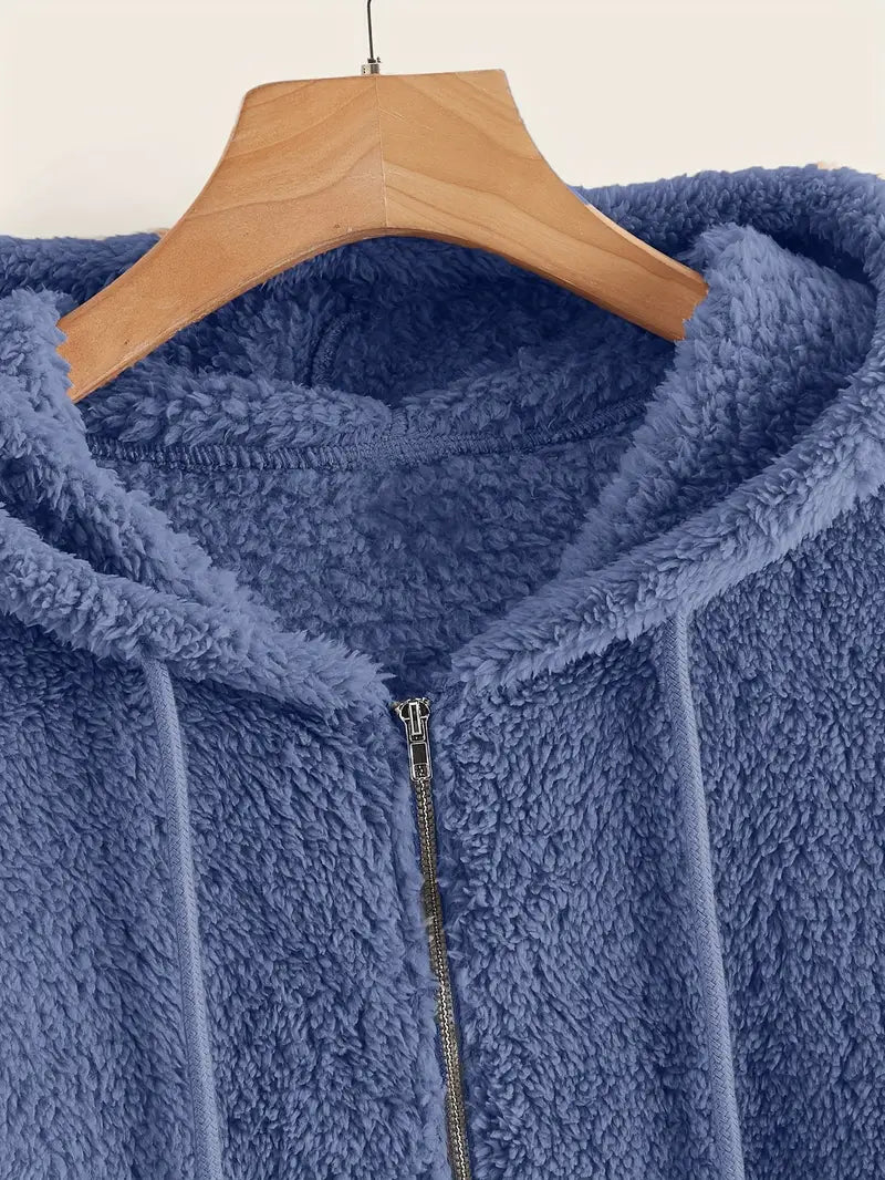 Chique Gezellige Ritssluiting: Dames Pluche Zak Hoodie