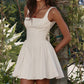 Elise - Witte Mini Jurk met Strikdetail