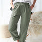 Casual linnen broek met elastische band - comfortabel en stijlvol
