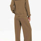 Chique Half-Rits Lounge Set: Stijlvolle Kraag Sweater & Broek