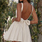 Elise - Witte Mini Jurk met Strikdetail