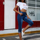 Blauwe Mid-Stretch Capri Jeans - Emma