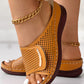 Bella - Modieuze Peep Toe Sandalen Koffiekleur