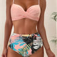 Navy – donkerblauwe bikini met hoge taille en push-up