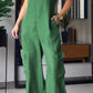Blauwe Denimhemd V-hals Cargo Jumpsuit - Sarah