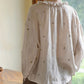 Chique Katoenen Geborduurde Shirt - Ideaal voor Lente/Zomer