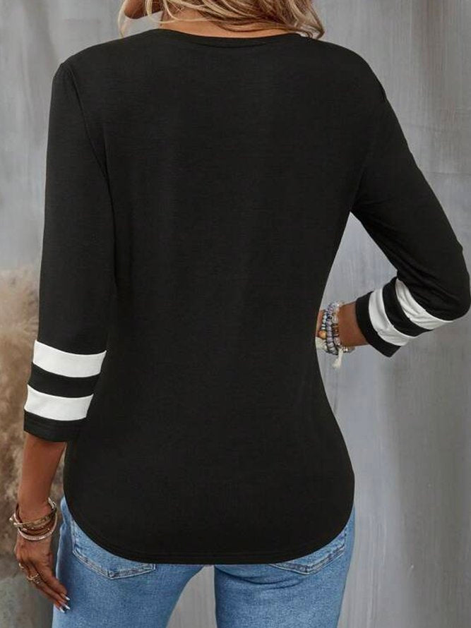 Zwart Casual Crew Neck T-Shirt - Emma