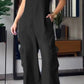 Blauwe Denimhemd V-hals Cargo Jumpsuit - Sarah