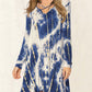 Blauwe Tie-dye Sexy Jurk - Eva