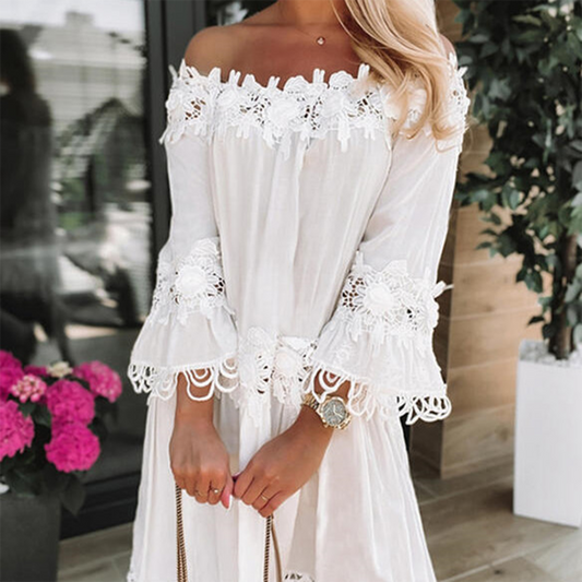 Zwarte off-shoulder jurk - Dorota