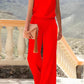 Abrikozenkleurige Zomer Jumpsuit - Elia