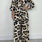 Bruin Luipaardprint V-hals Jumpsuit - Eva