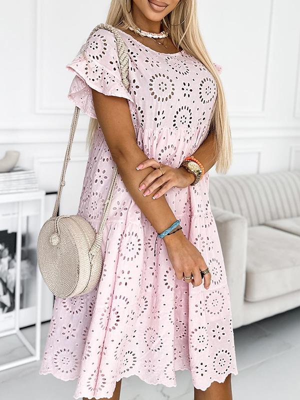 Zwart-Ronde Neck Jurk - Anna