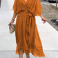 Fiona - chiffon midi-jurk met v-hals