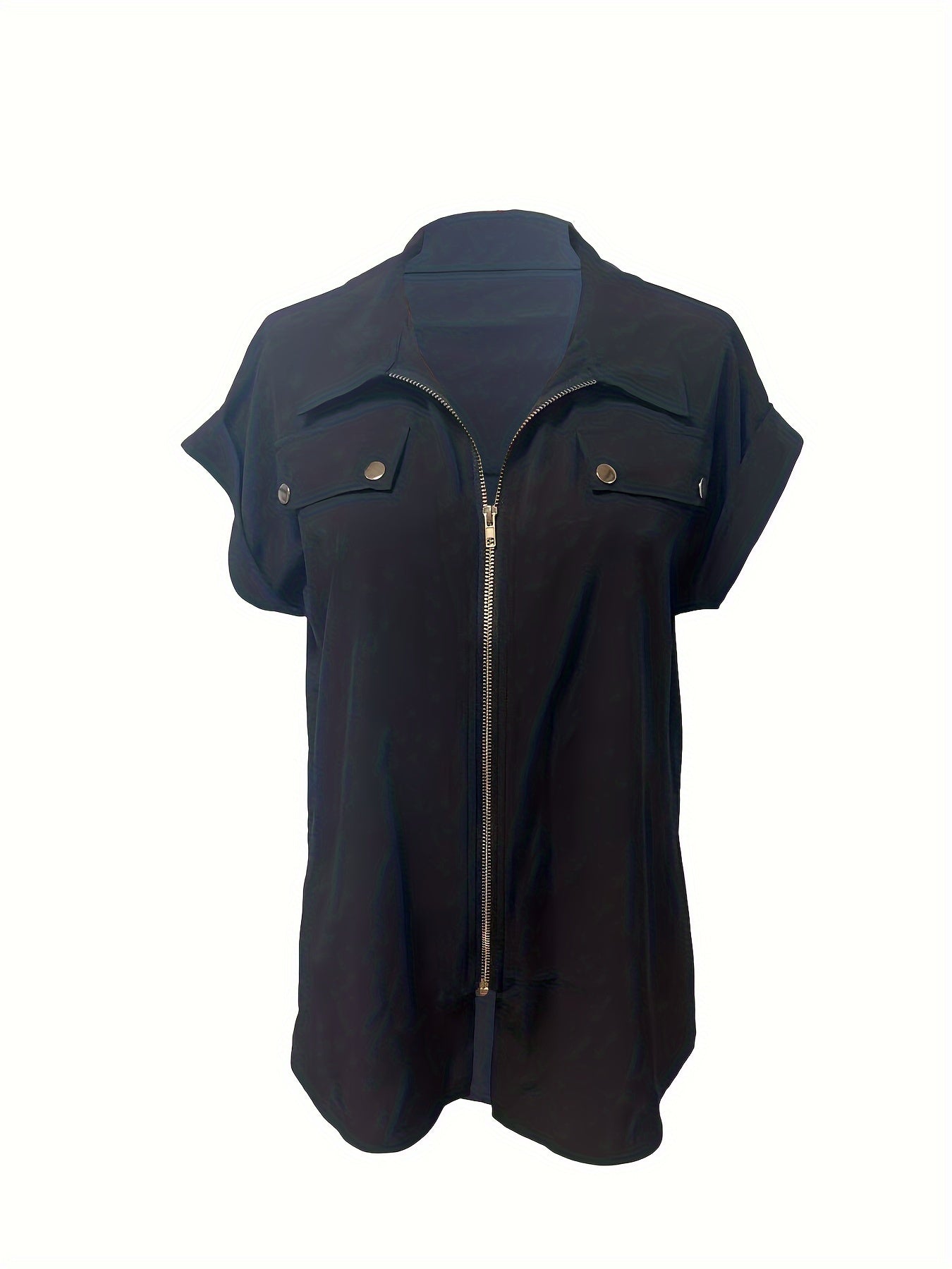Zwarte Blouse met Rits - Nina