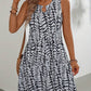 Fenna - Witte Zomerjurk met Abstract Patroon en Ronde Hals
