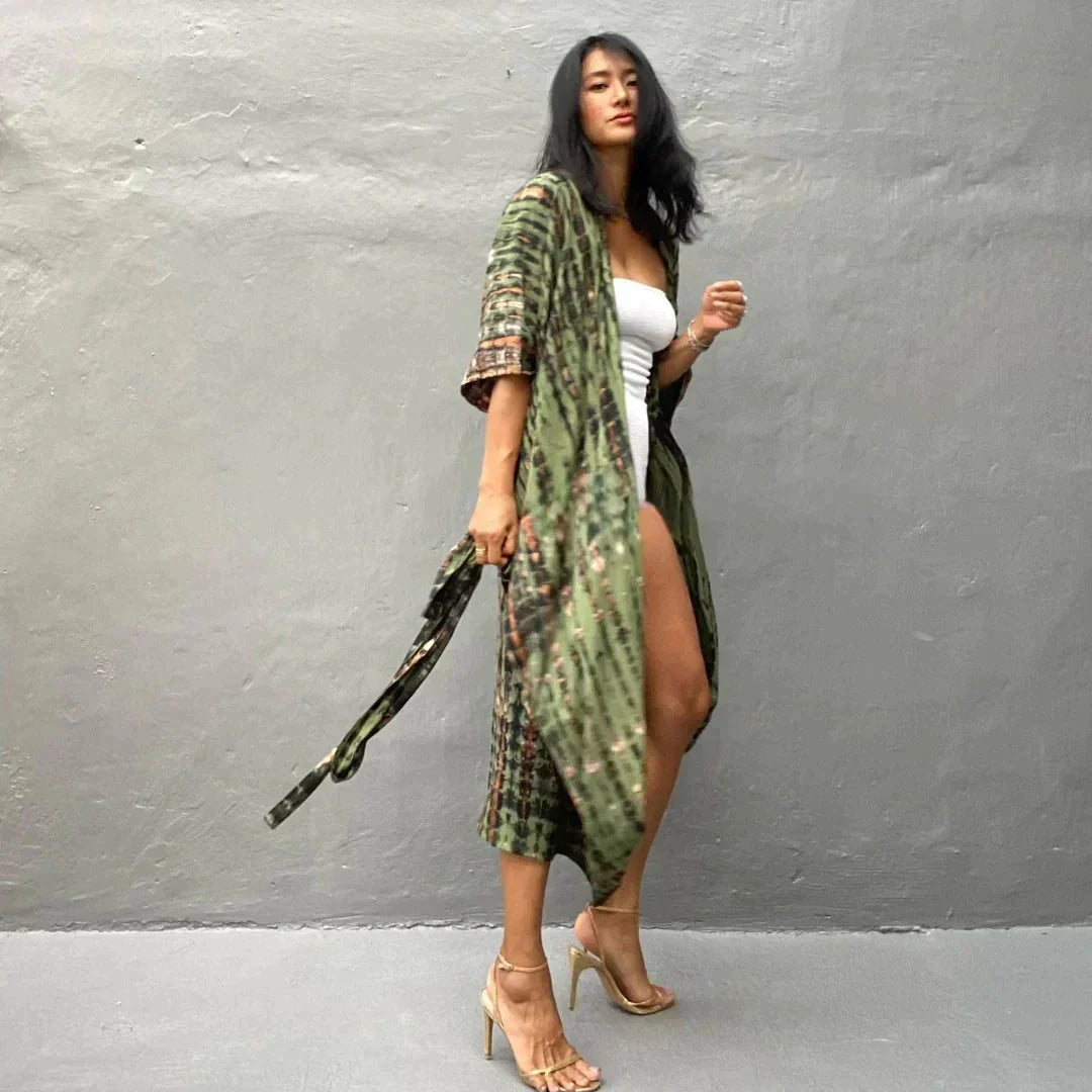 Claartje - Elegante Zomerjurk Legergroen
