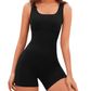 Lara - Zwarte Vierkante Hals Shapewear Jumpsuit