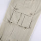 Chique Lage Taille Wijde Pijp Cargo Sweatpants