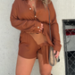 Bruine Blousejurk Knie-lengte - Mia