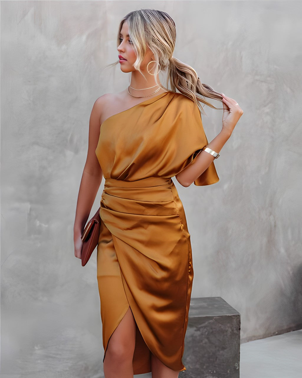 Tialda - Elegante Oranje Jurk