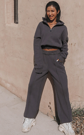 Stijlvolle Ronde Hals Sweatshirt Tweedelige Set