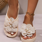 Beige Bloemen Flip Flops - Fleur
