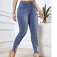 Lichtblauwe Skinny Jeans met Parelversiering - Jade