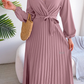Mabel - Elegante Rode Chiffon Jurk met Strik