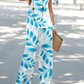 Blauwe Set met Plantenmotief - Mila