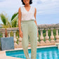 Verde - Groene Casual Comfort Broek