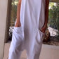 Witte Mouwloze V-hals Jumpsuit - Fleur